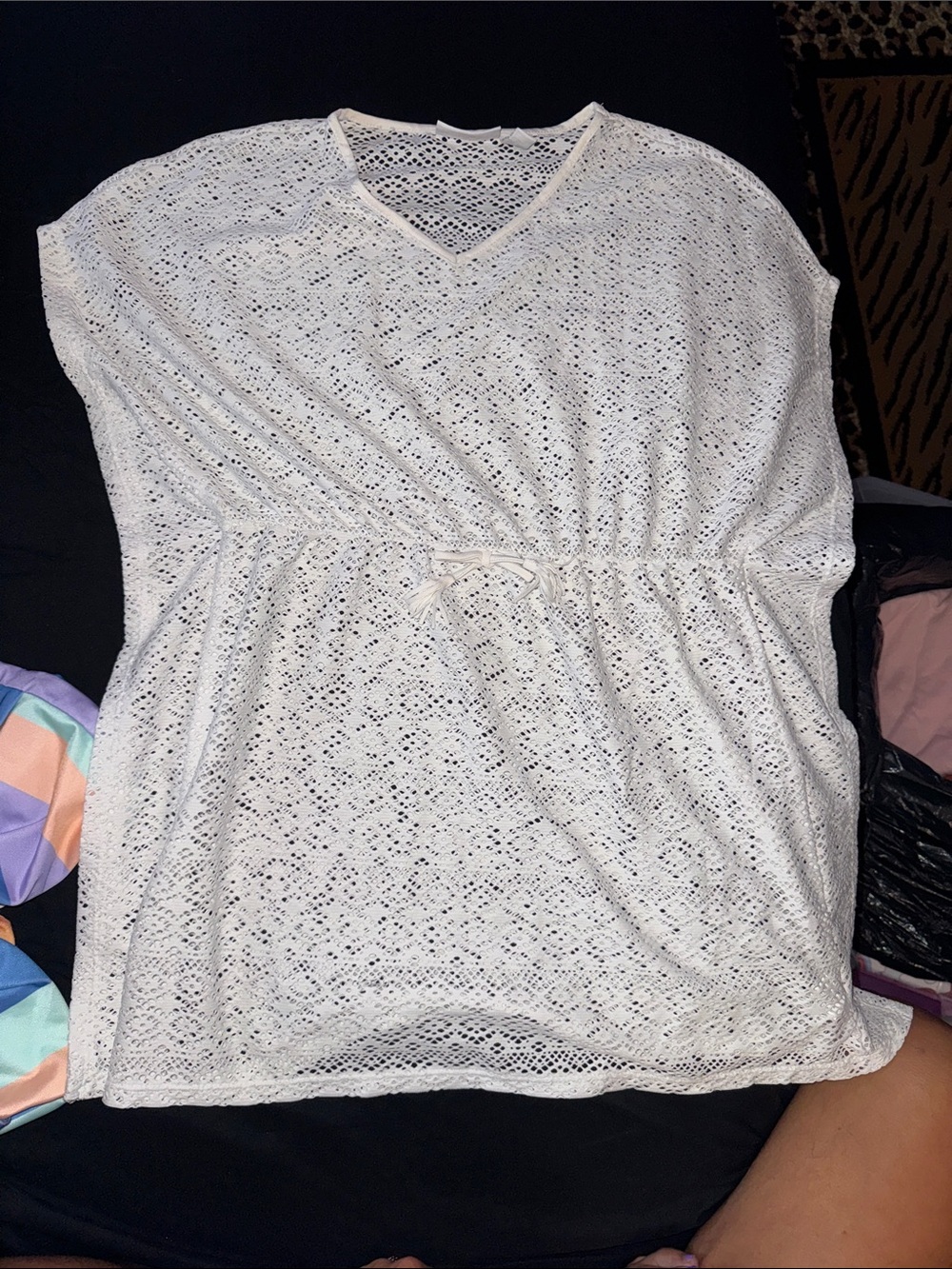 The Children's Place White Crochet V-Neck Swim Coverup
